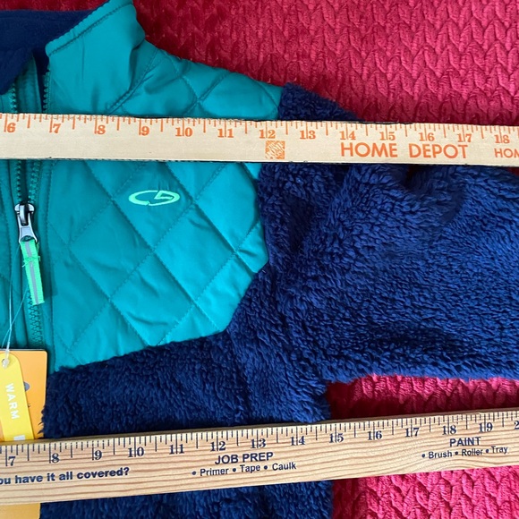 Champion Toddler Boy Blue Green Zip Up Sherpa Winter Fleece Jacket Size 5T - Picture 6 of 11